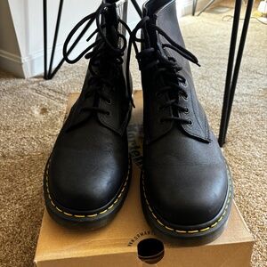 Dr Martens AirWair black greasy hightop boots, US size 12